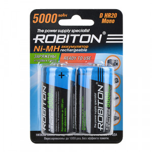 Аккумулятор NI-MH D 5000mAh RTU (с низким саморязрядом) Robiton BL2 - фото 2 - id-p172853496