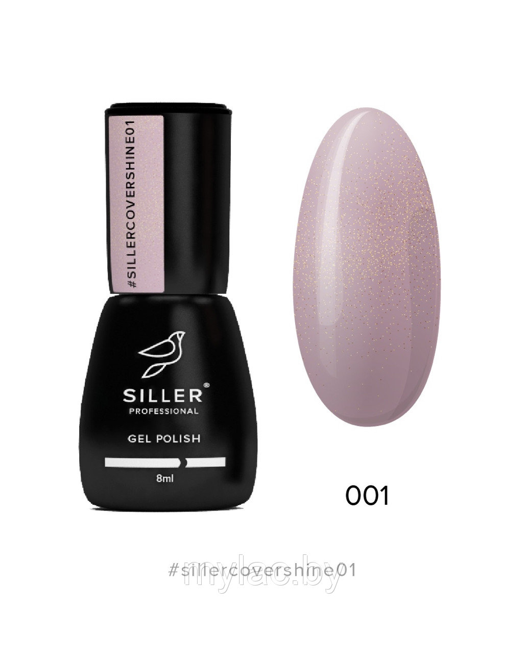 Siller Cover Shine Base №1 камуфлирующая база (бежево-розовый с микроблеском), 8мл - фото 1 - id-p173115316