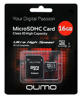 Карта памяти MicroSDHC 16GB Class 10 UHS-I (c адаптером) QUMO