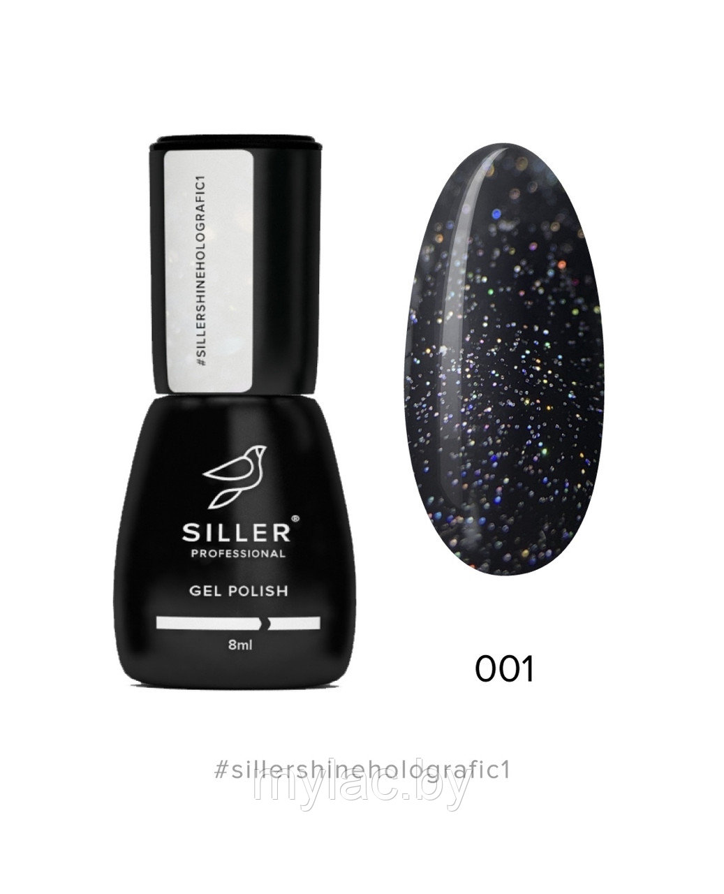 Siller Shine Holografic Top No Wipe №1 топ без липкого слоя с голографическими блестками, 8мл - фото 1 - id-p173120169