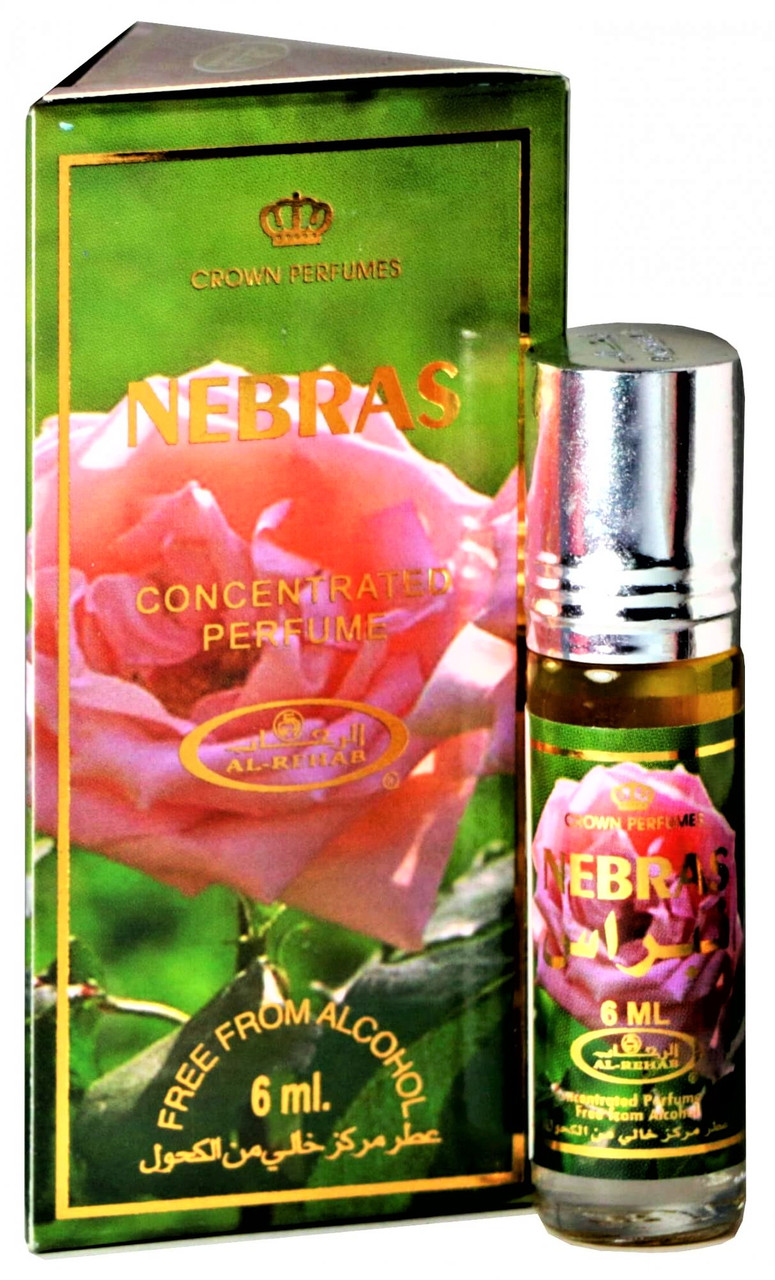 Арабские Масляные Духи Небрас Al Rehab Nebras, 6мл – зеленые, цветочные