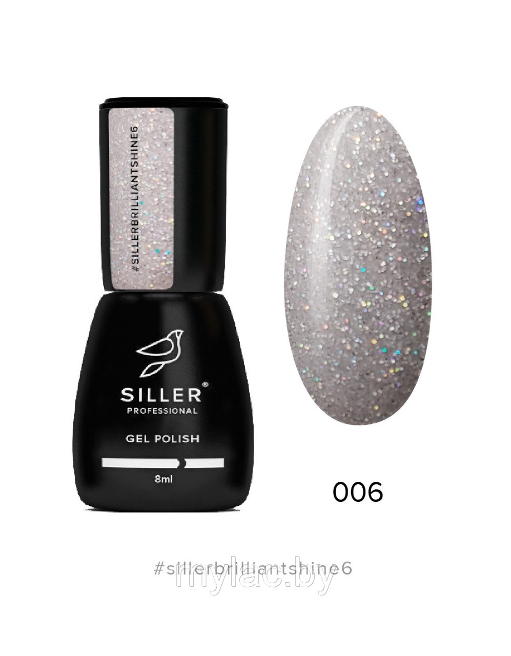 Гель-лак Siller Brilliant Shine №6 (серебряный с блестками), 8мл