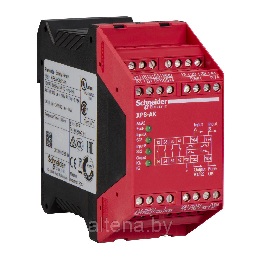 XPSAC3421P МОДУЛЬ БЕЗОПАСНОСТИ КАТ. 3 115В