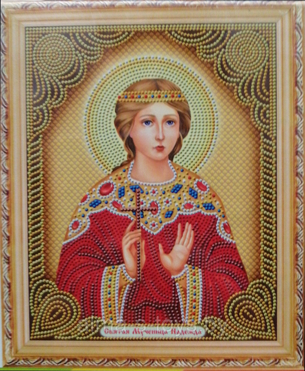 Алмазная мозаика икона 27*33 "Св. Мученица Надежда" ,на подрамнике