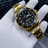 Мужские золотистые часы Rolex  (кварц, новые, копия)
