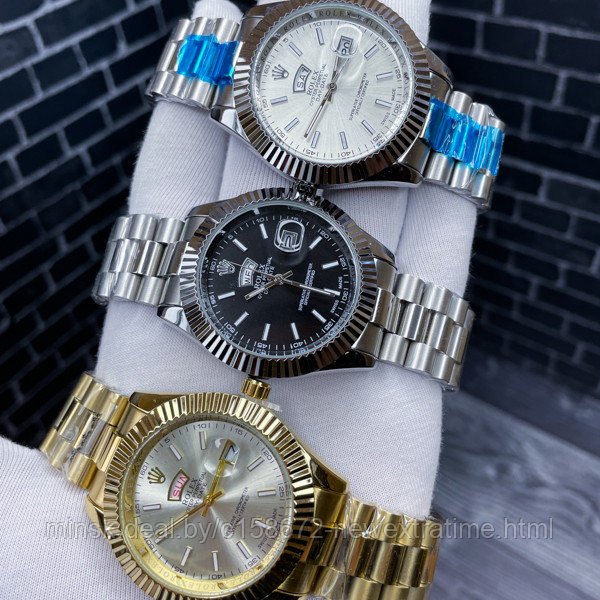 Стильные часы Rolex  (разные цвета, кварц, копия)