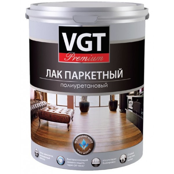 VGT PREMIUM Лак паркетный полиуретановый глянцевый 0,9кг - фото 1 - id-p173137655