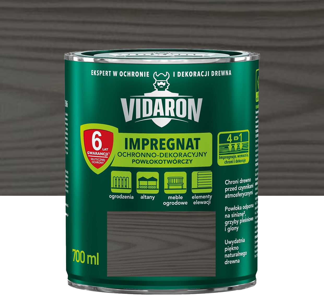 VIDARON IMPREGNAT Защитно-декоративная пропитка Антрацит серый V16 0,7л - фото 1 - id-p173137700