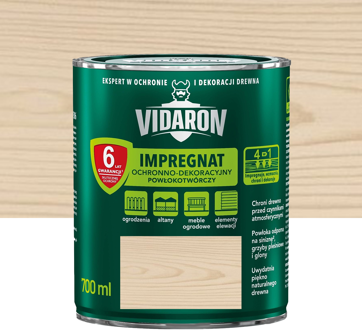 VIDARON IMPREGNAT Защитно-декоративная пропитка Дуб беленый V17 0,7л - фото 1 - id-p173137701