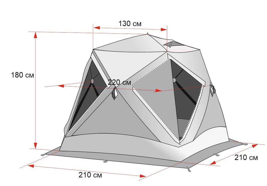 Зимняя палатка ЛОТОС Куб 3 Классик А9 (модель 2022) - фото 4 - id-p173143003