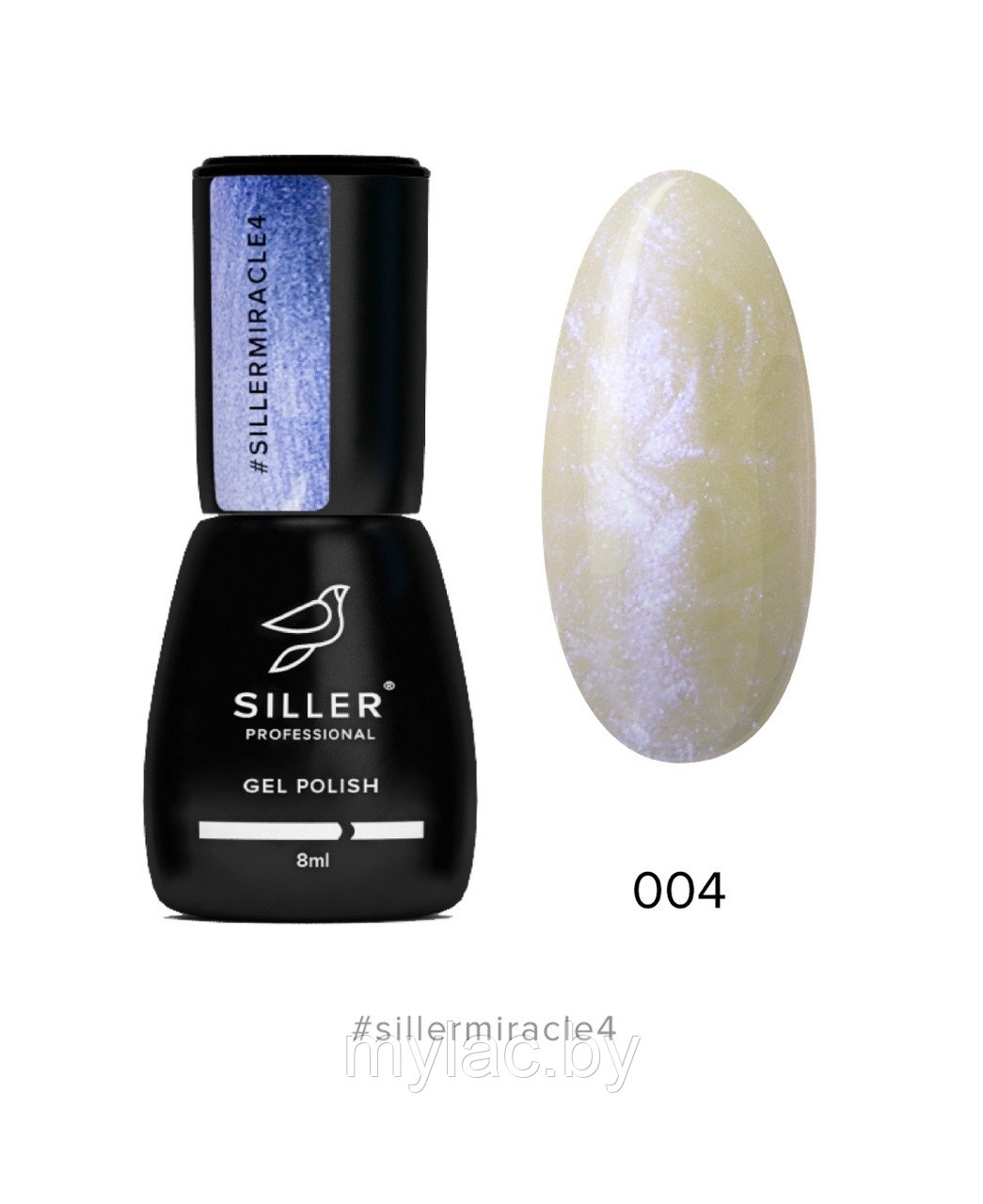 Гель-лак Siller Miracle №4 (жемчужный, сиреневый полупрозрачный), 8мл