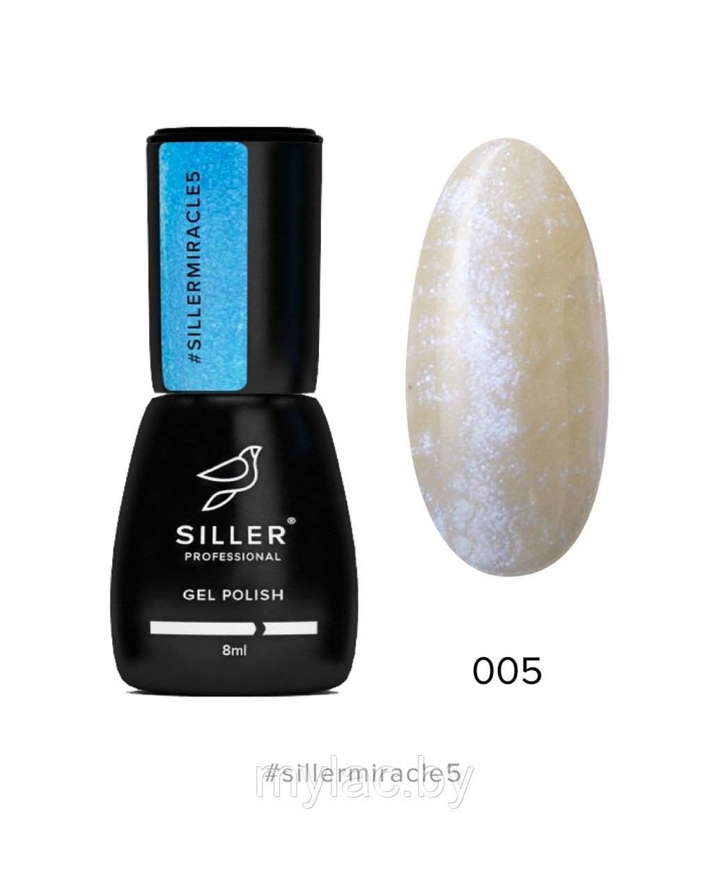 Гель-лак Siller Miracle №5 (жемчужный, сиренево-голубой полупрозрачный), 8мл