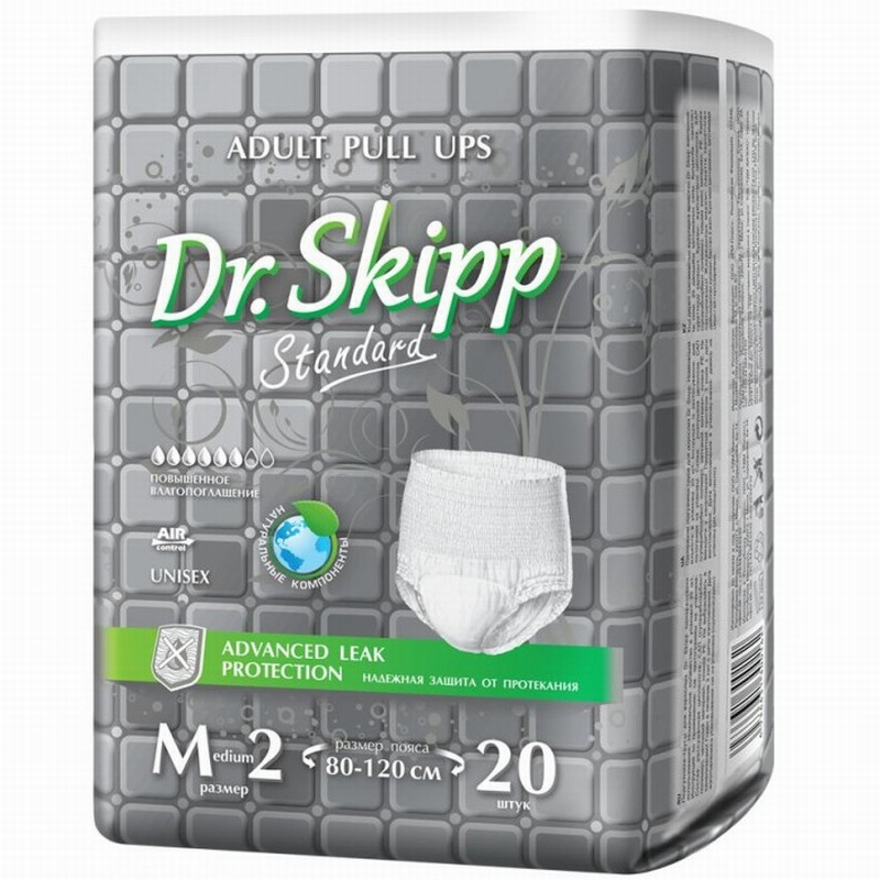 Трусы впитывающие DR.SKIPP, размер 2 (M), 20 шт.