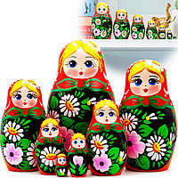 Матрешка с цветами лилии и ромашки, русские народные игрушки, 7 в 1