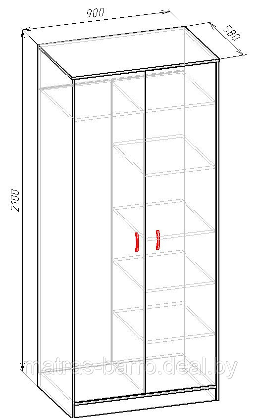 Шкаф двухдверный для одежды Мэдисон-М МК 200.08М белый/дуб сонома - фото 1 - id-p173184255