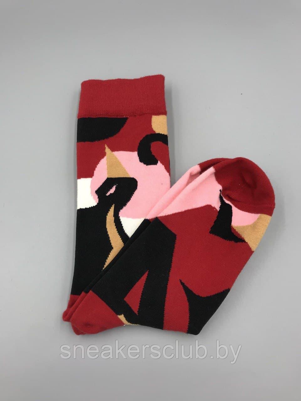 Яркие носки с принтом / one size / удлиненные носки / носки с рисунком - фото 2 - id-p173184294