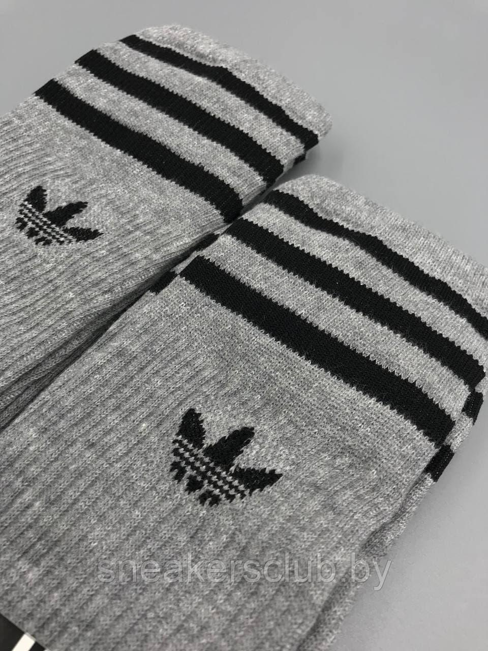 Серые носки Adidas / размер 36-41 / удлиненные носки / носки с резинкой - фото 4 - id-p173185705