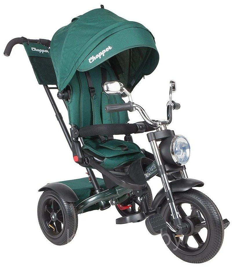 Детский трёхколёсный велосипед Chopper Trike CH1G (бирюзовый) надувные колеса 12/10