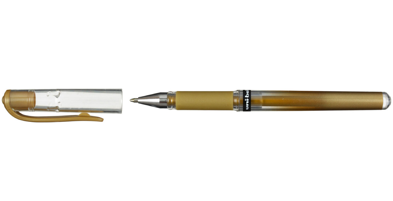 Ручка гелевая Signo Broad корпус прозрачный, стержень золотистый - фото 2 - id-p168163612