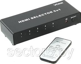 Переключатель VCOM DD435 5-port HDMI Switch (5in -&gt;  1out  ver1.4) +  б.п. VCOM DD435
