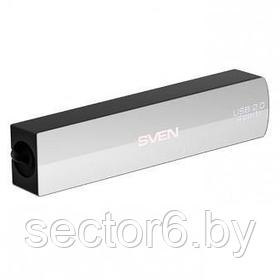USB-концентратор SVEN HB-891, black (USB 2.0, 4 порта, кабель 0,05м, блистер) Sven. USB-концентратор SVEN