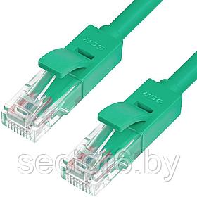 Greenconnect Патч-корд прямой, малодымный LSZH 3.0m UTP кат.6, зеленый, 24 AWG, литой, ethernet high speed,
