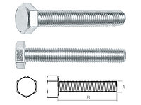 Болт М12х50 мм шестигр., цинк, кл.пр. 5.8, DIN 933 (5 кг) STARFIX, арт.SMV1-19503-5 (96)