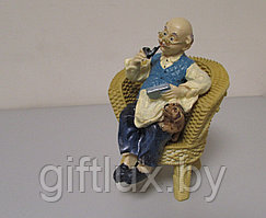 8630 Фигурка Дед и баба в кресле-качалке,13*9 см дед