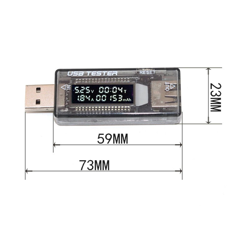 USB тестер KEWEISI KWS-V20, 3-9V, 3A, измеритель ёмкости - фото 1 - id-p173242848