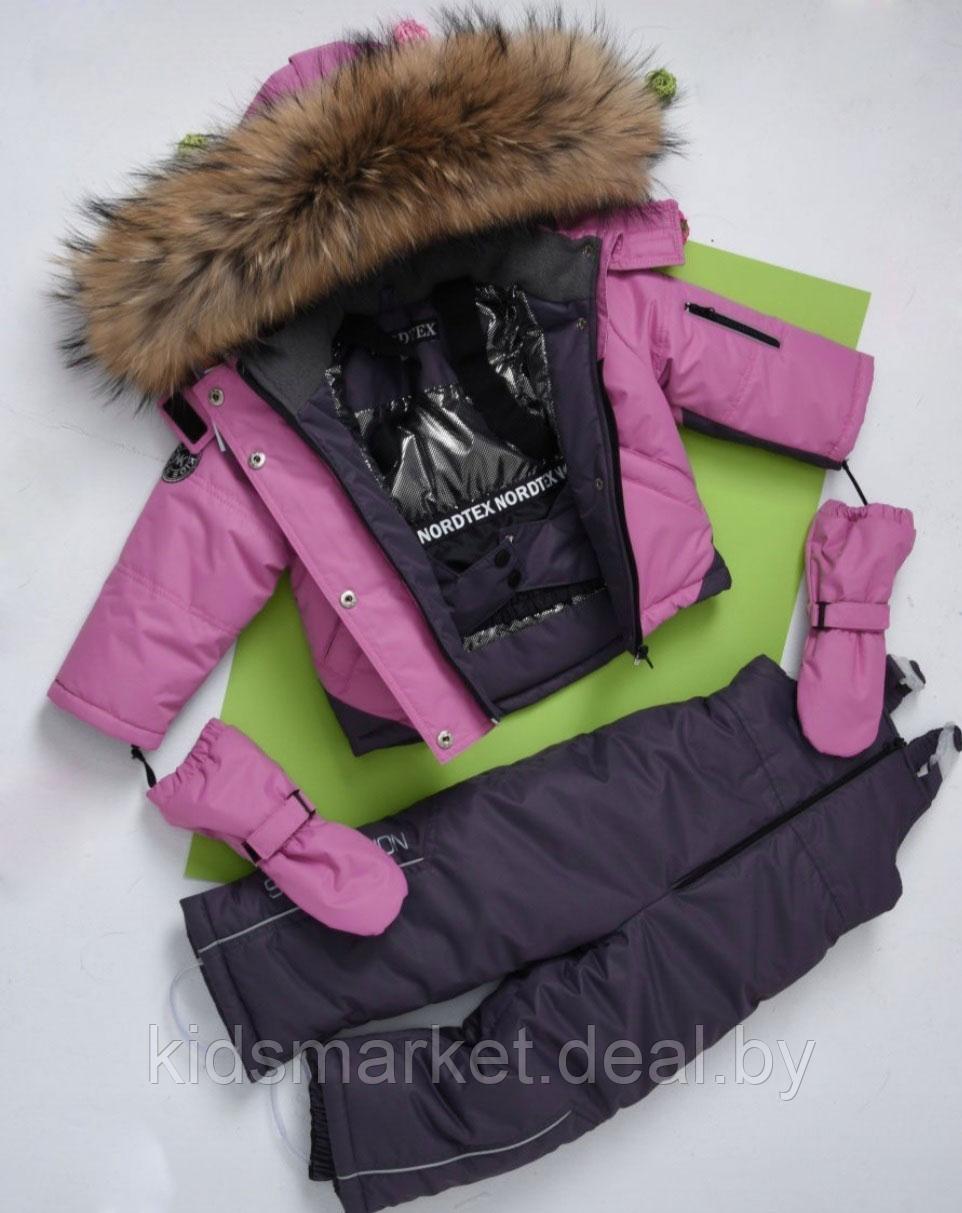 Детский зимний костюм (куртка + комбинезон) Nordtex Kids мембрана пыльная роза (Размеры: 86) - фото 2 - id-p173081566