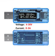 USB тестер KEWEISI KWS-V20, 3-9V, 3A, измеритель ёмкости