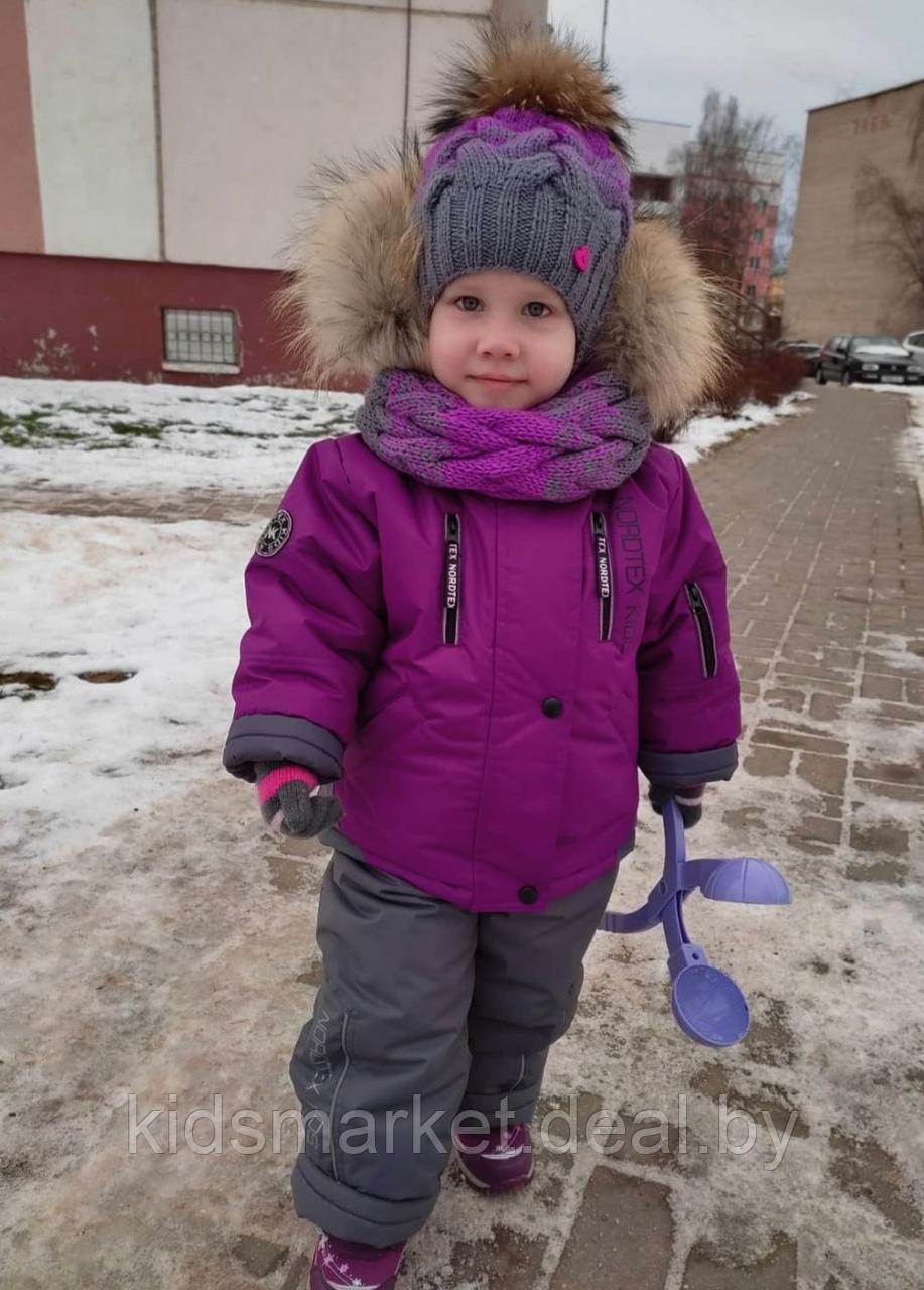 Детский зимний костюм (куртка + комбинезон) Nordtex Kids мембрана фиолетовый (Размеры:86, 92) - фото 4 - id-p158157828