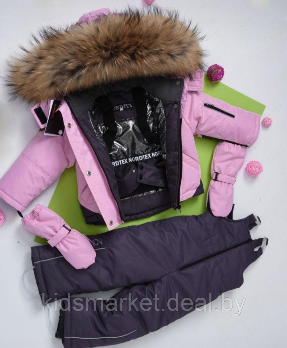 Детский зимний костюм (куртка + комбинезон) Nordtex Kids мембрана пудра (Размеры: 116) - фото 3 - id-p158115232