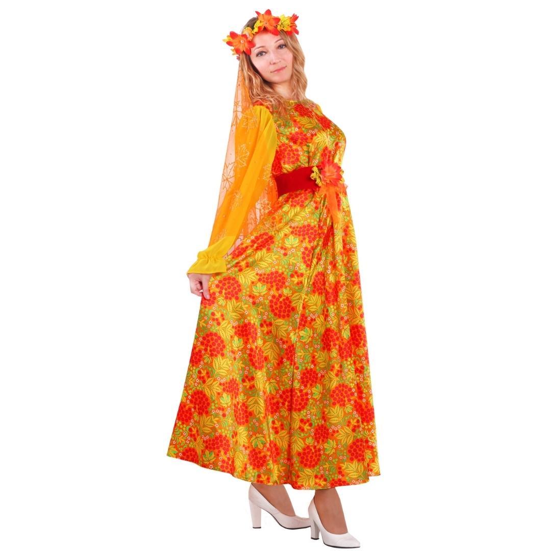 Карнавальный костюм для взрослых Осень Рябинушка Пуговка 5016 к-19