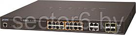 коммутатор PLANET Technology Corporation. PLANET IPv6/IPv4, 16-Port Managed 60W Ultra PoE Gigabit Ethernet