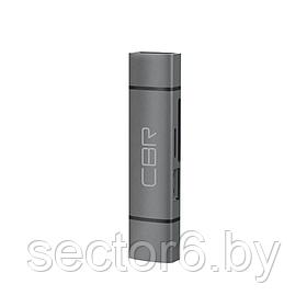 USB Type-C/USB 3.0 (2 в 1) Card reader CBR Gear, до 5 Гбит/с, microSD/T-Flash/SD/SDHC/SDXC, доп.выход USB 3.0