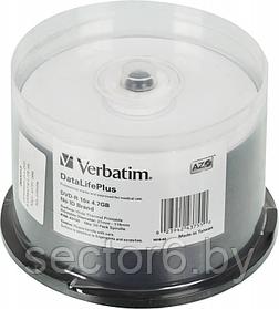 Диск DVD-R Verbatim 4.7Gb 16x Cake Box (50шт) Printable (43755) VERBATIM 43755