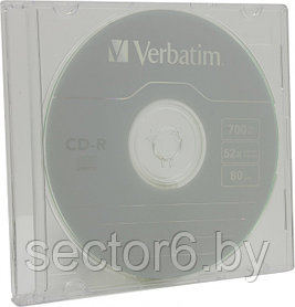 Verbatim Диски CD-R  700Mb 48-х/52-х (Slim case, 10шт.) [43415] VERBATIM 43415-10