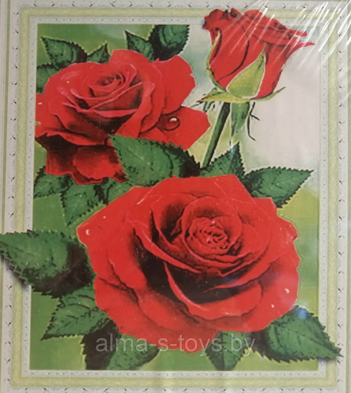 Алмазная мозаика 5Д"Алые розы" 40*50 - фото 1 - id-p173280985
