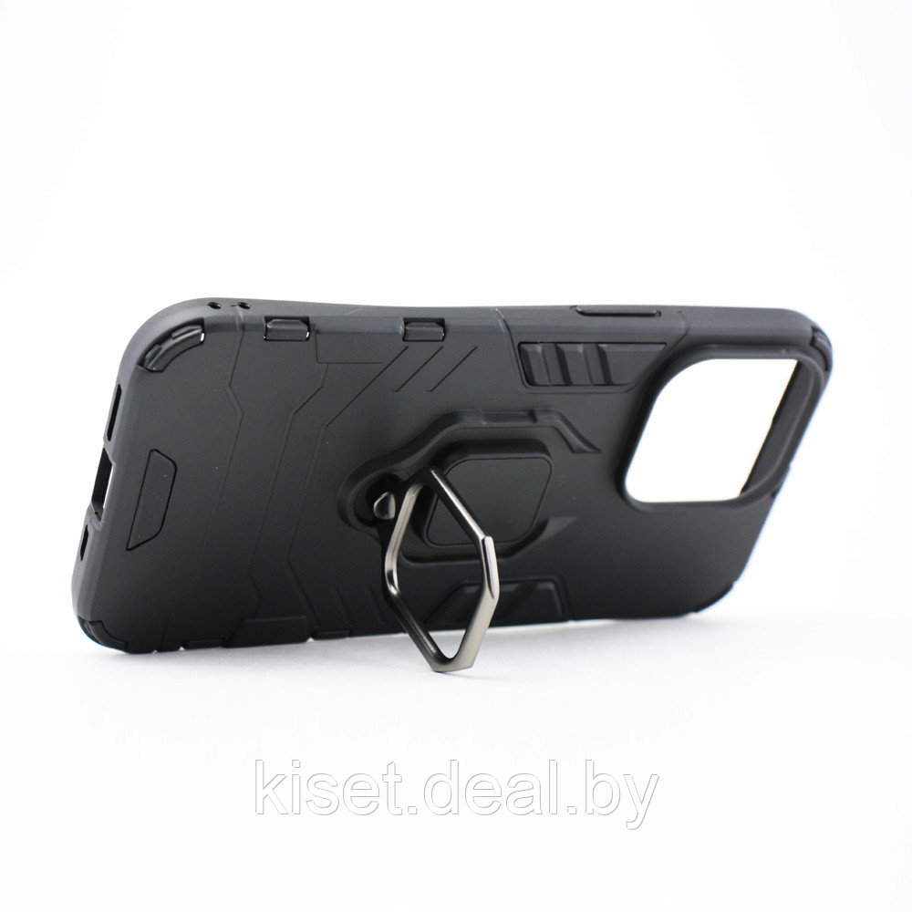 Гибридный противоударный чехол Armor Cover для Apple iPhone 13 Pro черный - фото 2 - id-p173271355