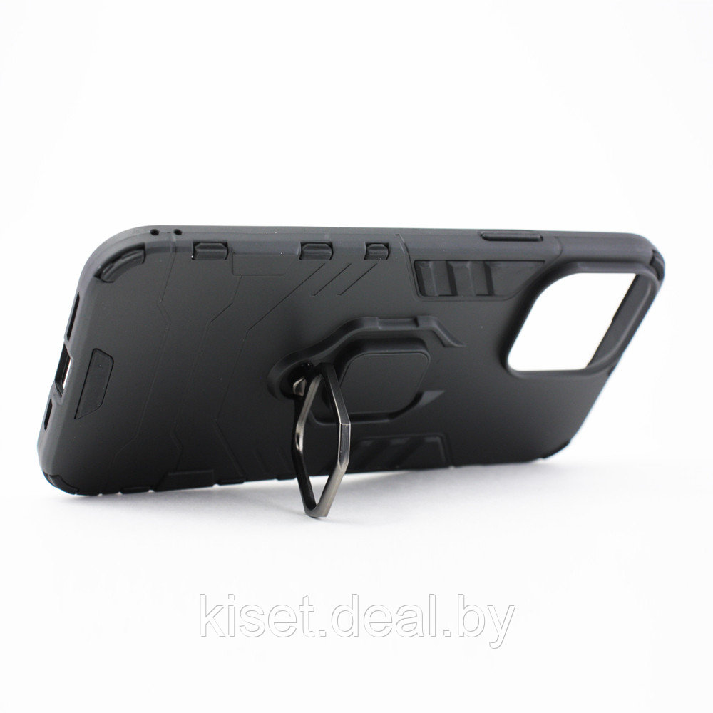 Гибридный противоударный чехол Armor Cover для Apple iPhone 13 Pro Max черный - фото 2 - id-p173271356