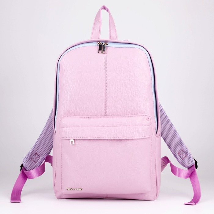Рюкзак из искусственной кожи TEXTURA, 41 х 28 х 10 см, цвет розовый - фото 1 - id-p173293259