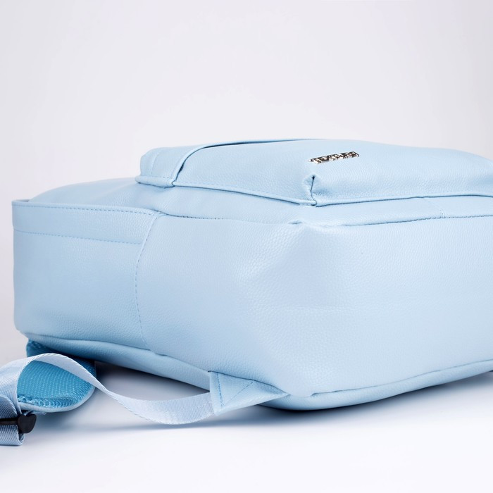 Рюкзак из искусственной кожи TEXTURA, 41 х 28 х 10 см, цвет голубой - фото 3 - id-p173293260