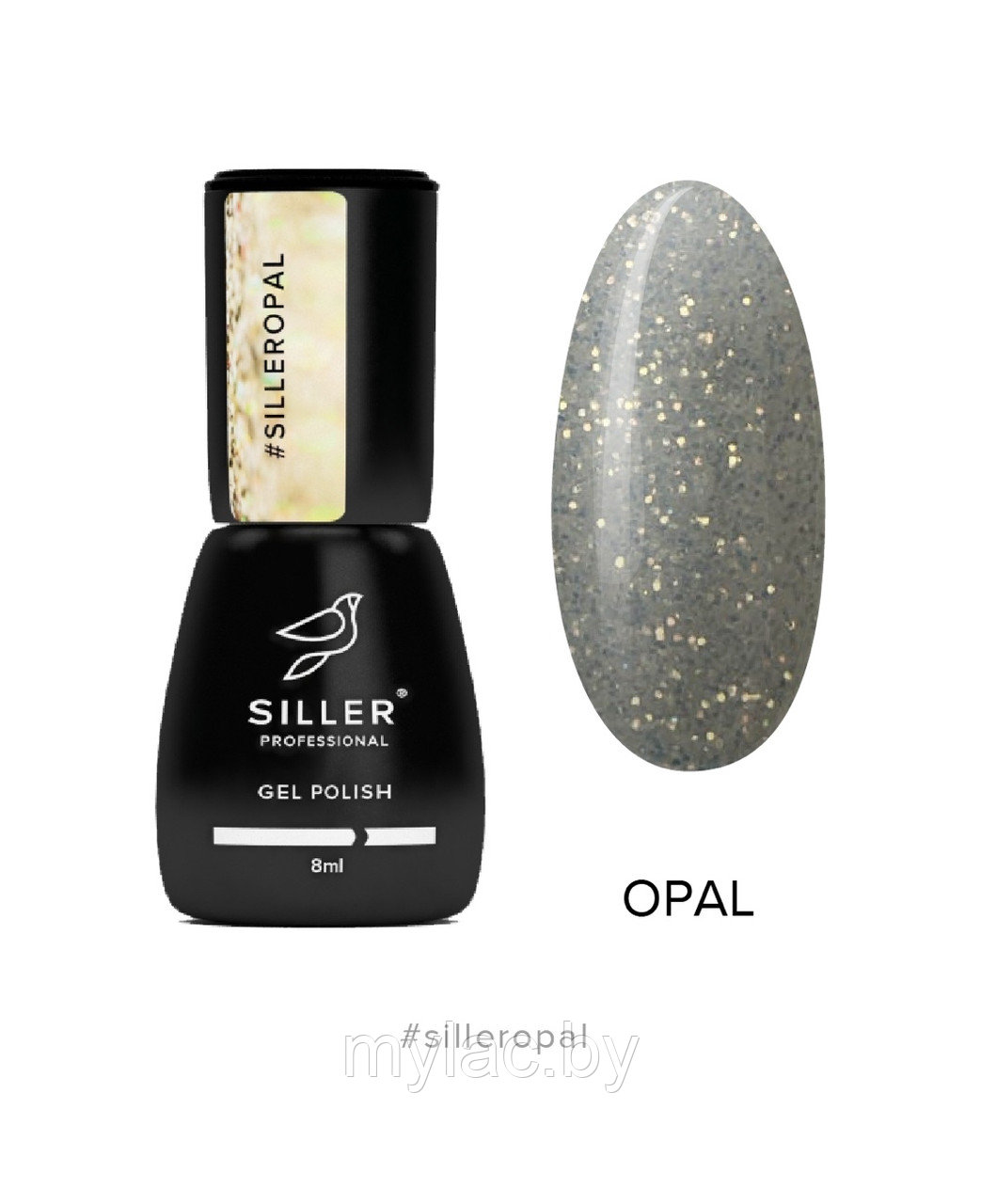 Гель-лак Siller Opal (прозрачный с золотыми блестками), 8мл