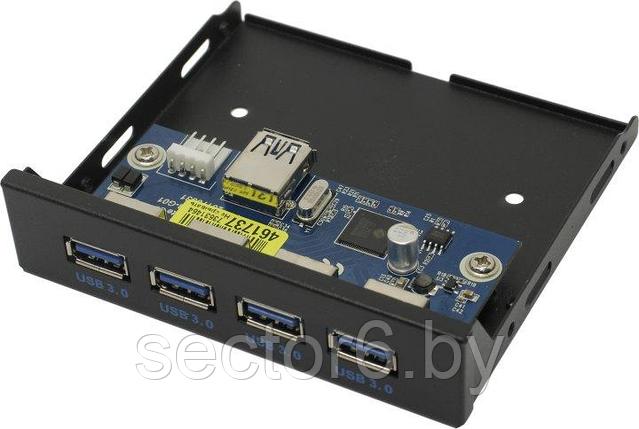 Панель расширения Exegate U3H-625 4xUSB3.0 port Front Panel EX283580RUS (крепление на лицевую панель корпуса, фото 2