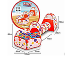 Детский игровой домик J1049 шатер, детская игровая палатка с туннелем, сухим бассейном и баскетбольным кольцом, фото 3