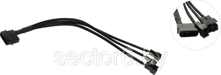 Переходник-разветвитель питания для вентиляторов molex->3x4pin 0.2-0.3 м UNDEFINED Переходник-разветвитель, фото 2