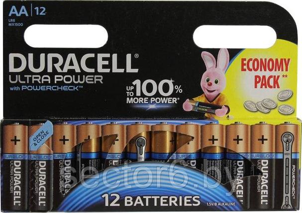Батарея питания Duracell ULTRA POWER MX1500-12 (LR6) Size AA 1.5Vщелочной(alkaline) уп.12 шт DURACELL Батарея, фото 2