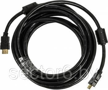 Кабель аудио-видео Ningbo HDMI-5M-MG HDMI (m)/HDMI (m) 5м. феррит.кольца Позолоченные контакты черный NINGBO