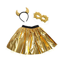 Карнавальный набор «Летучая мышь» 3 предмета: ободок, юбка, маска, цвет золото